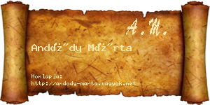Andódy Márta névjegykártya