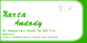 marta andody business card